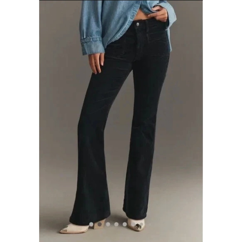 PILCRO Icon Black Corduroy Flare‎ Pants Mid Rise 31 Retro 70s Style Bell Bottoms